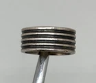 Vintage STERLING SILVER 925 Striped Ribbed Wedding Biker BAND RING Size 6.25