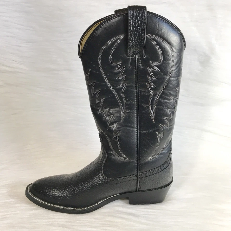 Express Rider Zapatos Para Hombre 8 Negro Botas de Vaquero Trivette Imitación Cuero Western Foto 4 de 4
