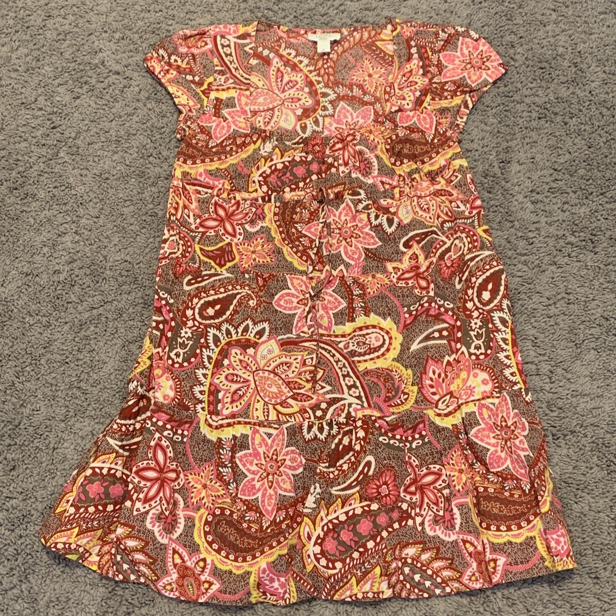 ann taylor loft shirt dress ANN TAYLOR LOFT Women's Tunic Shirt Dress Geometric Size S Crew Neck