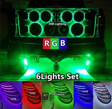 JHB 6PCS 6.5" Remote APP RGB Color Speaker Rings Lights for Car Trucks Audios