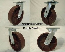 8" x 2" Swivel Casters Kingpinless w/ Ductile Steel Wheel (4) 2000lb each