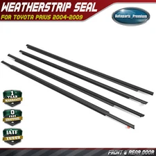 4Pcs Front & Rear Door Belt Weatherstrip Seal for Toyota Prius 2004-2009 w/Clips