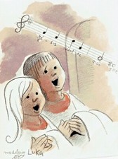 PA34-AUTOGRAPHE-LITHO-MADELEINE LUKA-ARTISTE PEINTRE-VAL D'OISE