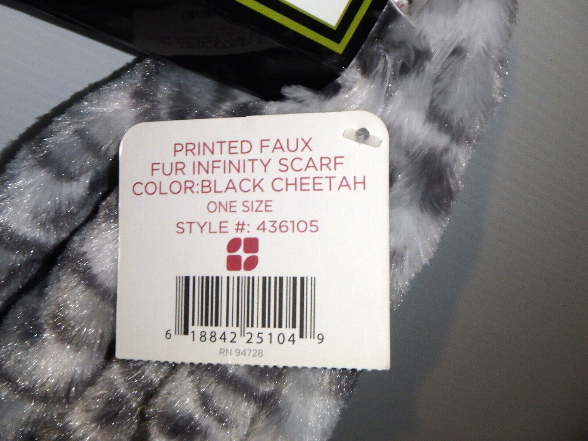 のん DEARFOAMS Women's Halo Infinity Faux CHEETHA Fur Scarf - Super
