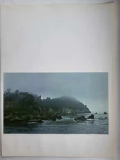 Antique Vintage Colour Print 1971 Earth and Ocean, Fog on Coastline Cannery