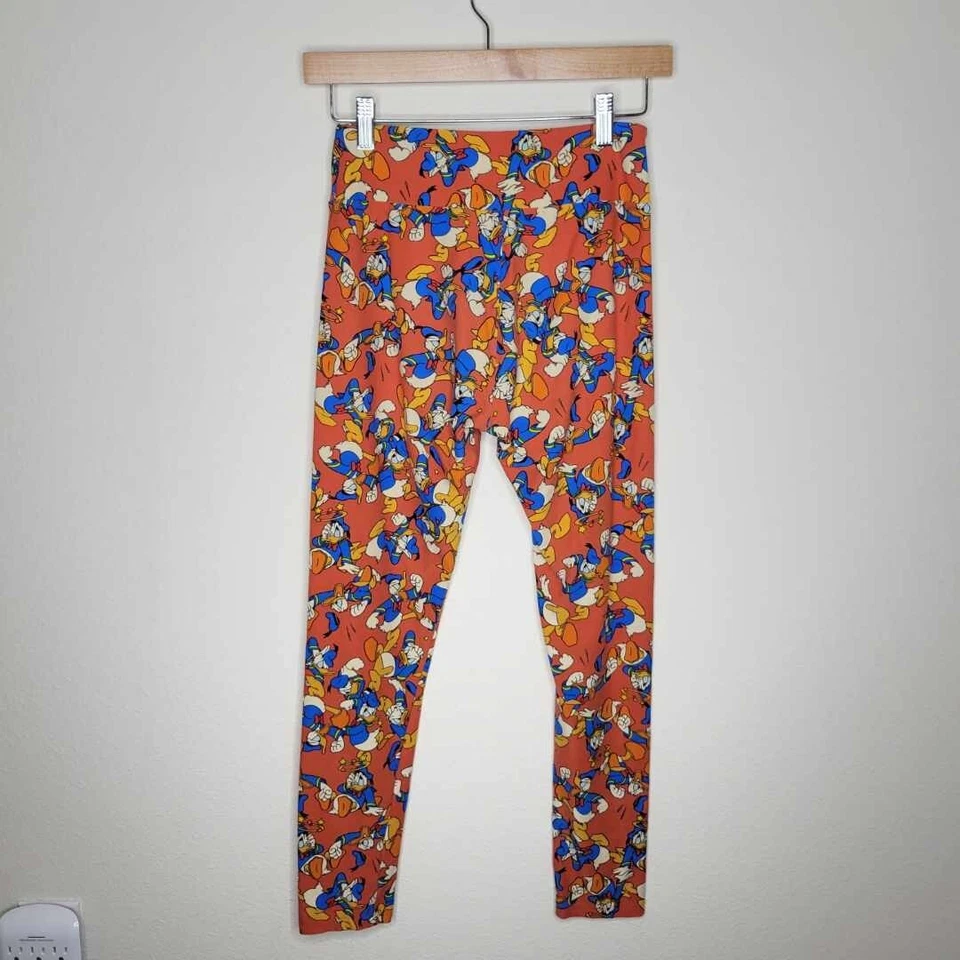 LuLaRoe x Disney Donald Duck Temper Red/Orange Women's One Size Leggings #3211 - Image 4 of 4