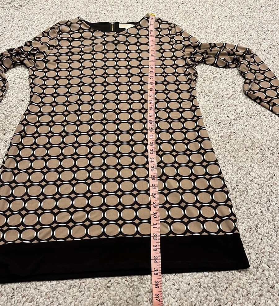Abito midi Michael Kors Neiman Marcus Op Art geometrico carriera lavoro taglia XL