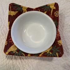 New/Homemade Reversible Soup Bowl Cozy. Made with 100% Cotton. Made In USA