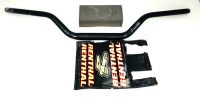 RENTHAL BLACK - 609 RC HIGH FATBAR HANDLEBAR 609-01-BK W/FOAM PAD