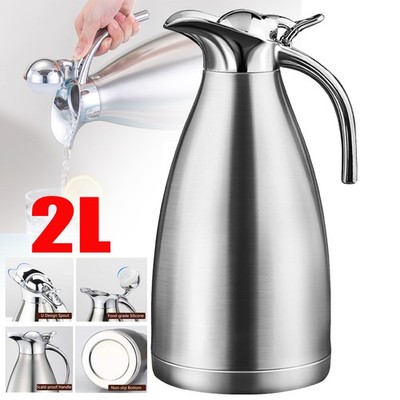 Thermoskanne Edelstahl 2 Liter Isolierkanne Kaffee Tee Kanne Fortschrittlich