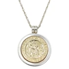 Tiffany & Co. 18KYG SV925 St. Christopher Coin Medallion Pendant Necklace N2571
