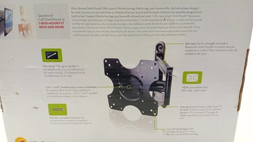 Omnimount Full Motion TV Wall Mount for 32" to 50" TV - OC60FM. - Picture 6 of 7