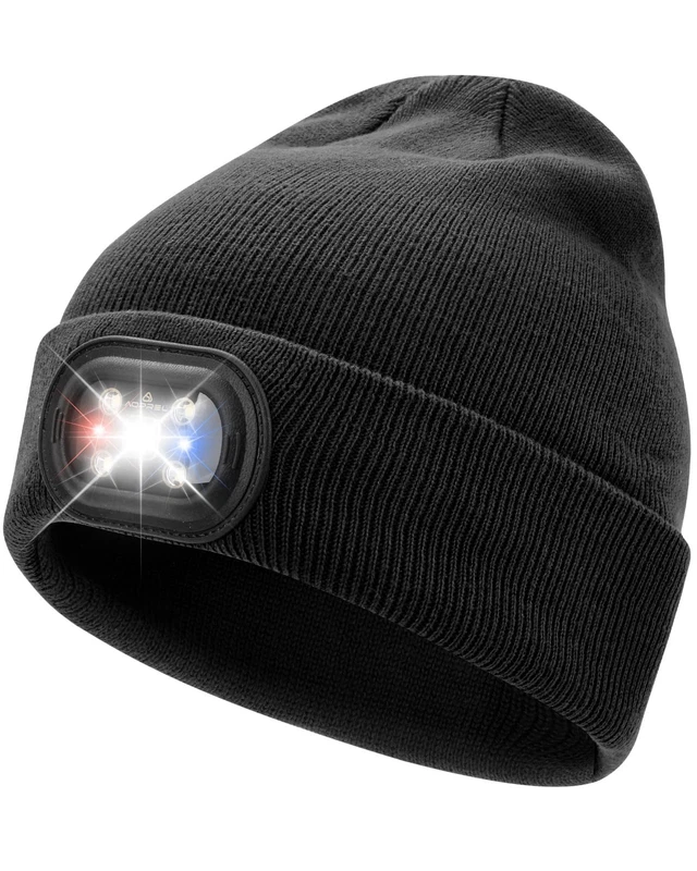 USB Rechargeable Headlamp Knit Beanie