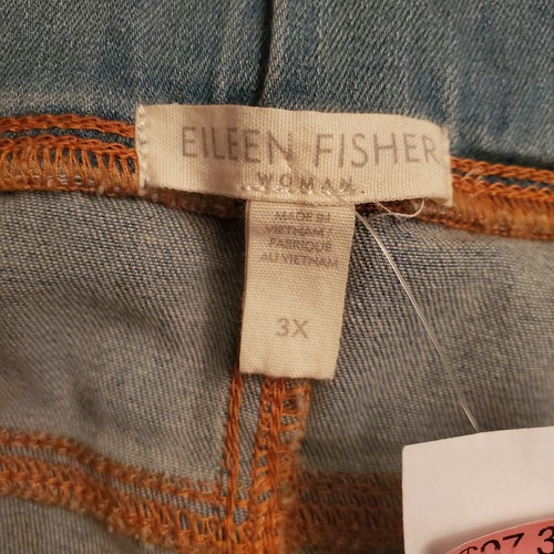 Eileen Fisher Plus 3X Organic Cotton Straight Leg Frayed Hem Jeans NWT - Picture 8 of 13