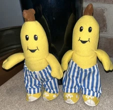 1995 Tomy 2 Bananas In Pajamas 8” Stuffed Plush (Missing Shirts) VTG