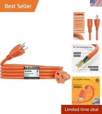 Outdoor Extension Cord 10 FT Waterproof, 16/3 Gauge Heavy Duty 3 Prong Extens...