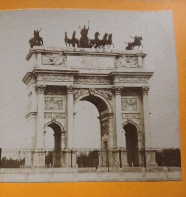 Italien Mailand C. 1870 Friedensbogen altes Stereo Foto