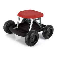 Gardening Stool - Rolling Garden Seat with Wheels and Storage Tool Tray - 
