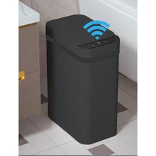 Touchless Bathroom Trash Can 2.5Gal Smart Motion Sensor Auto Open Slim Bin w/Lid