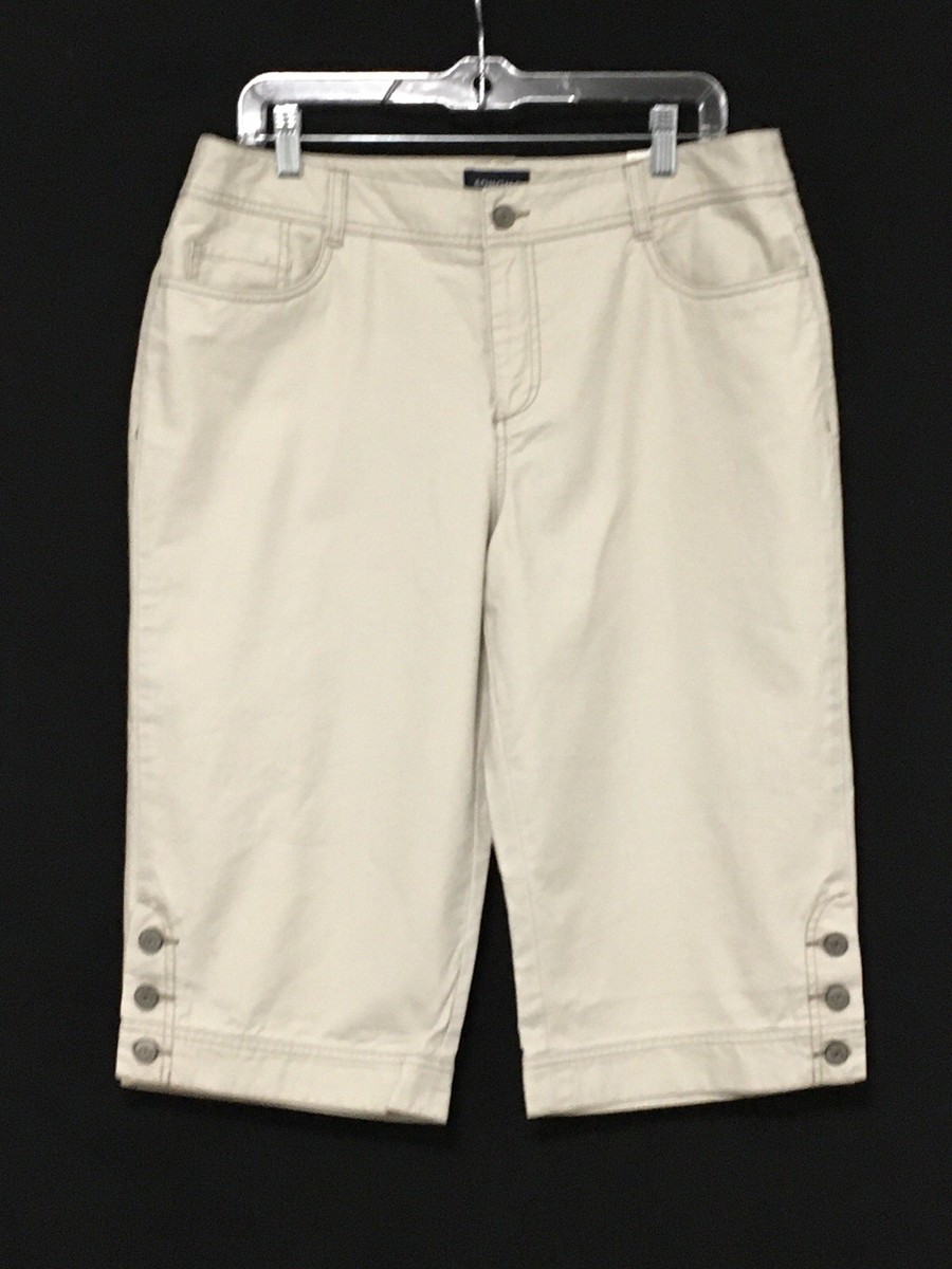 Sonoma Life & Style Womens Misses Size 14 Light Khaki Button Leg