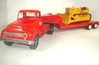 TONKA TRACTOR TRUCK& LOWBOY FLATBED TRAILER &ERTL BULLDOZER PART CUSTOM RESTORE