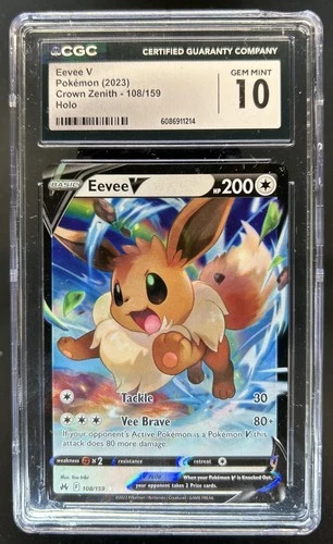 2023 Pokemon SWSH Crown Zenith Eevee V Holo #108/159 CGC 10