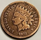 1873 Open 3 Indian Head Cent Semi-Key Low Mintage (Cleaned) JC2085
