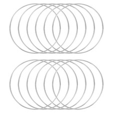 12 Pcs Dream Catcher Rings,5.5 Inch Macrame Hoops Rings,Silver