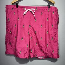 St. John s Bay Swim Shorts Men s Size XXL Pink Pineapple Print Mesh Lined NWT