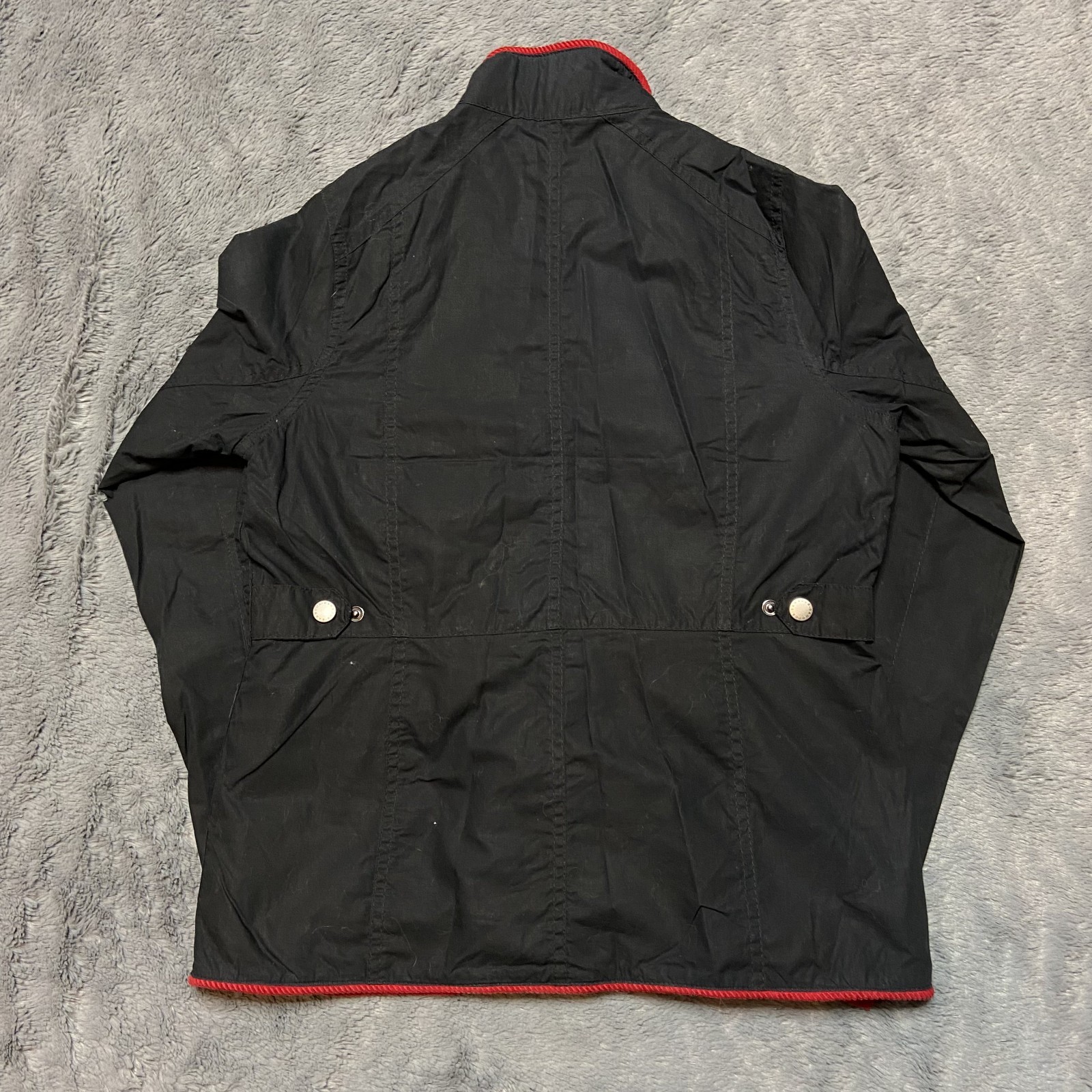 Barbour Jacket Girls Large 10-11 Years Black Wax Cotton Glencoe Union Jack Rare image 8