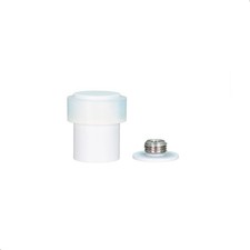 White Stainless Steel Screw-In Door Stopper with Rubber Protector, 0.95x1.38
