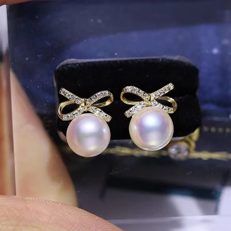 Elegnat 7-8mm Mar del Sur Blanco Perla Pendiente 925s(t) Foto 2 de 3