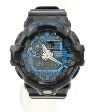 CASIO GA-710 Quartz Analog-Digital Rubber Blue Black Mens Watch