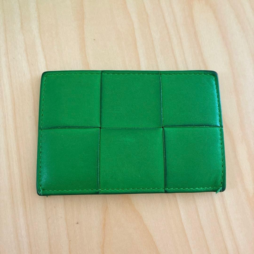 Bottega Veneta Parakeet Green Leather Card Case 7.6x11.4cm Used thumbnail 2