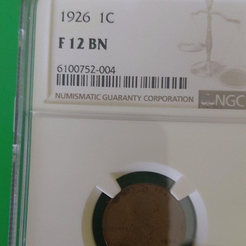 1926 Lincoln Wheat Small Cent Bronze Business Strike NGC F12 BN Cert 6100752-004