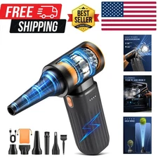 Compressed Air Duster, 260000RPM Cordless Electric Air Blower with Brushless ...