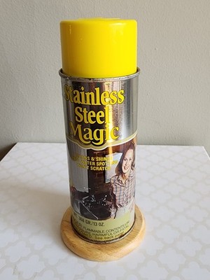 Vtg Magic Stainless Steel Cleaner Aerosol 13oz Original Formula Clean Shine Used