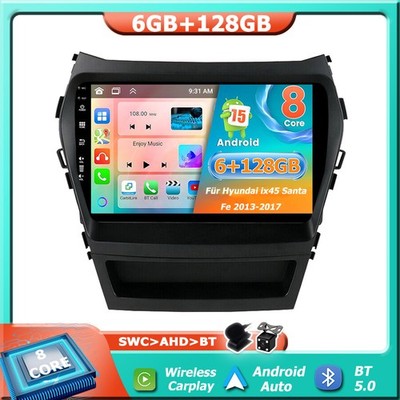 Android15 Autoradio Für Hyundai ix45 Santa Fe 2013-17 GPS Navi CarPlay DSP WIFI 