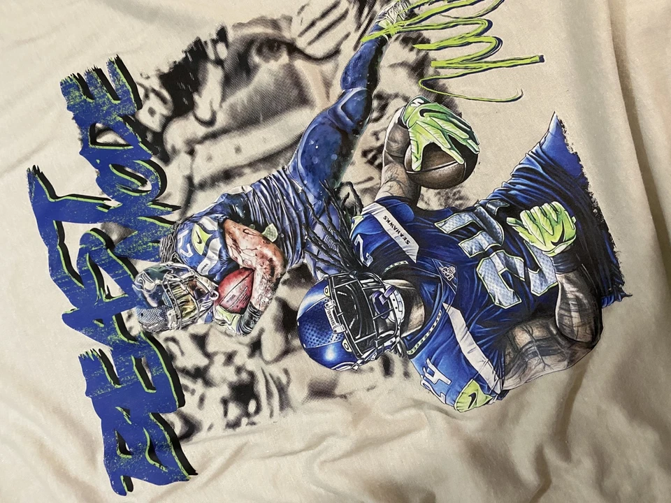 Camisa Seahawks Marshawn Lynch Beast Mode Camiseta Homenaje, Legion of Boom Foto 3 de 4