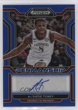 2022-23 Prizm Draft Picks College Penmanship Blue 24/149 Au'Diese Toney Auto g2u