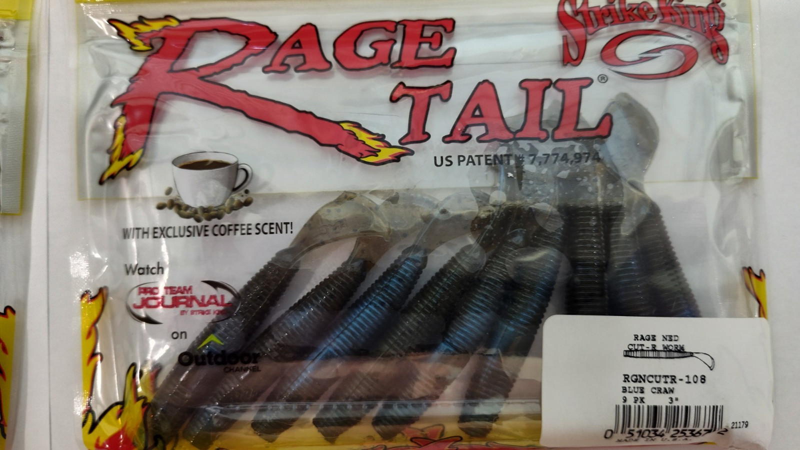 (LOT OF 6) 9 Per Pk STRIKE KING RAGE NED CUT-R WORM 3" RGNCUT-R Blue Craw - Image 2
