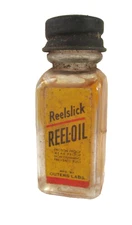 Vintage REELSLICK REEL-OIL OUTERS LABS GLASS BOTTLE 2-1/4" Tall