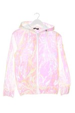 BOOHOO Giacca con cappuccio Donna Giacca Taglia IT 40 rosa effetto bagnato