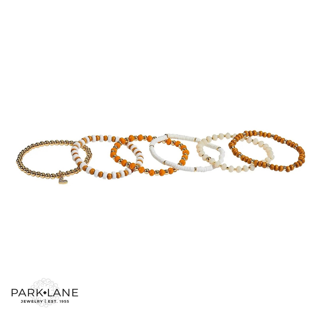NWT Park Lane Sandlewood Bracelet Set Of 6 Brown White Gold  display picture 2