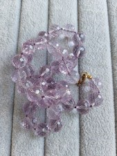 Amethyst Kette facettiert 333 Gold Edelstein Collier lila Damen Schmuck Geschenk