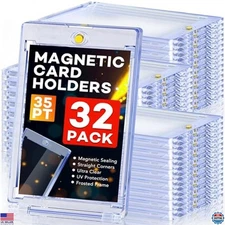 32ct Magnetic Card Holders, 35pt One Touch Hard Plastic Case, U-V Protection