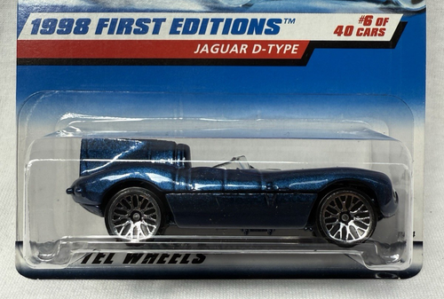 Vintage Hot Wheels #638 1998 First Editions 6/40 JAGUAR D-TYPE Blue w/Lace Spoke - Picture 5 of 5