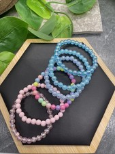 6 PC Child  s Kid Beaded Stackable 2  Diameter Plus Stretch Bracelet Set B161