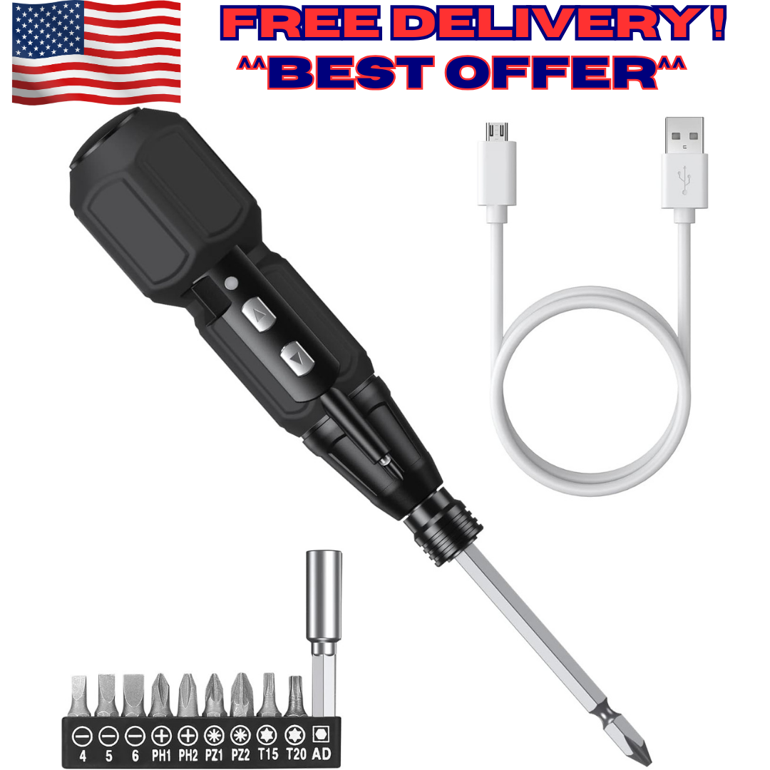 Cordless Rechargeable Electric Screwdriver Set with Portable Design
