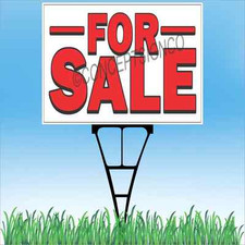 18"x24" FOR SALE Outdoor Yard Sign  Stake Sidewalk Lawn Sales House Land Boat